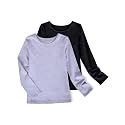 Sunny Fashion 2 Pack Girls Top Tee Shirt Base Layer Comfort Cotton Soft