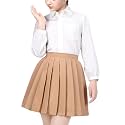 Sunny Fashion Girls Outfit Set 2 Piece White Shirt Black Pleated Skirt School