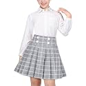 Sunny Fashion Girls Outfit Set 2 Piece White Shirt Black Pleated Skirt School