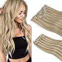 Sunny Hair Clip in Hair Extensions Real Human Hair Blonde 205g 22 Inch