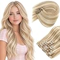 Sunny Hair Clip in Hair Extensions Real Human Hair Brown Balayage