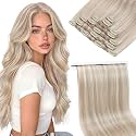 Sunny Hair Clip in Hair Extensions Real Human Hair Blonde Highlights 120g
