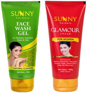 sunny herbals cream 100g  face wash gel 110g