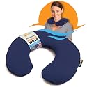 SunnyBay Microwavable Heating Pad, Neck Pillow, Flaxseed Fill, 2.5 lb, Navy