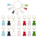 SUNNYCLUE 1 Box 14pcs Crochet Stitch Marker Stitch Markers Knitting Bear Stitch Marker Charms Animals Leverback Enmamel Cute Stitch Marker for Knitting Weaving Sewing Needleworks DIY Craft Supplies
