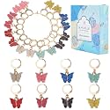 SUNNYCLUE 1 Box 16Pcs 8 Colors Knitting Crochet Markers Knitting Markers Charms Spring Butterfly Crochet Leverback Charms for Weaving Sewing Needleworks Women Adults DIY Supplies