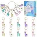 SUNNYCLUE 1 Box 20pcs Crochet Knitting Markers Stitch Charms Alpaca Cute Animals Locking Stitch Charm Crochet Knitting Markers for Weaving Sewing Needleworks DIY Crafts