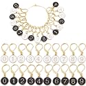SUNNYCLUE 1 Box 20Pcs Number 1~9 Stitch Markers Charms Crochet Enamel Cute Removable Clip on Leverback Clasp Charm Locking Metal Knitting Markers for Weaving Sewing Knit Quilting DIY Zipper Pull