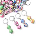 SUNNYCLUE 1 Box 20Pcs Stitch Markers Crochet Stitch Marker Cute Round Polymer Clay Beads Charms Clip On Removable Leverbacks Zipper Pull Charm Locking Knitting Markers for Yarns DIY Sewing Quilting