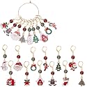 SUNNYCLUE 1 Box 24Pcs 12 Style Christmas Crochet Stitch Markers Stitch Marker Small Enamel Crochet Knitting Charms for Knitting Weaving Sewing Needleworks DIY Craft Supplies