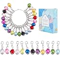 SUNNYCLUE 1 Box 24Pcs Crochet Stitch Markers Knitting Markers Pearl Knitting Markers Charms Metal Pearl Leverback Knitting Charms for Knitting Weaving Sewing Needleworks Women Adults DIY Crafts