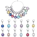 SUNNYCLUE 1 Box 24Pcs Locking Stitch Marker Knitting Markers Charms Glass Pearl Locking Stitch Markers Lobster Claw Clasps Knitting Charms for Knitting Weaving Sewing Needleworks Women Adult DIY Craft