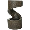 Sunnydaze 14" Winding Showers Tabletop Fountain with LED Lights, Brown
