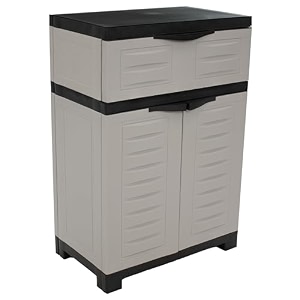 sunnydaze 34534 garage storage cabinet with adjustable shelf gray