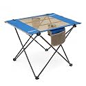 SUNNYFEEL Outdoor Folding Table | Lightweight Mesh Compact Camping Table, Roll Up Top Collapsible Portable Beach Table with Carry Bag for Picnic/Cooking/Travel/BBQ, 62 LBS Capacity