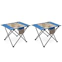 SUNNYFEEL Outdoor Folding Table | Roll Up Top Collapsible Portable Beach Table, Lightweight Mesh Compact Camping Table with Carry Bag for Picnic/Cooking/Travel/BBQ, 62 LBS Capacity 2PC