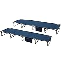 SUNNYFEEL Portable Folding Camping Cot Lightweight, Outdoor Sleeping Cots with Pillow, Easy Set up and with Load-Resistant Support 300 LBS for Travel Camp Beach Vacation Blue 2PC