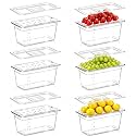 Sunnyray 6 Set 1/3 Size Clear Plastic Polycarbonate Food Pans with Lids