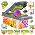 Vegetable Chopper Vegetable Cutter Mandoline Vegetable Slicer - Veggie Onion Potato Salad Food Chopper Manual-Veg Chopper and Dicer/Julienner- Kitchen Tools & Gadgets, Includes a Free Egg Slicer.