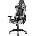 Sunon Gaming Chair - Faux Leather Computer Chair With Lumbar Support, Height Adjustable, 360°-Swivel Seat and Headrest for Office - Black & Blue