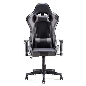 sunon massage gaming chair with headrest and lumbar support flexible armrest adjustable seat height ergonomic chair pvc leather computer chair for home large sizeblack amp gray