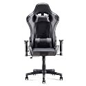 Sunon Massage Gaming Chair with Headrest and Lumbar Support Flexible Armrest Adjustable Seat Height Ergonomic Chair PVC Leather Computer Chair for Home (Large Size,Black &amp; Gray)
