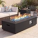 Sunpeak 42" Rectangular Outdoor Propane Fire Pit Table for Outside Patio