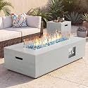 Sunpeak 42" Rectangular Outdoor Propane Fire Pit Table for Outside Patio