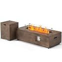 Sunpeak 42" Rectangular Outdoor Propane Fire Pit Table for Outside Patio