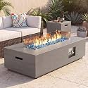 Sunpeak 42" Rectangular Outdoor Propane Fire Pit Table for Outside Patio