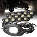SUNPIE 12 Pods 6000K White Rock Lights with 4M Extension Wires