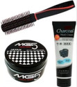 SUNPUFF Men's Grooming Combo – Hair Brush, MG5 Hair Wax, and Charcoal Mask Cream (3 Items in the set)