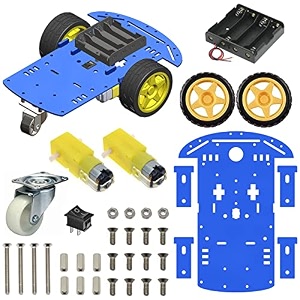 sunrobotics 2wd robotics chassis with motors wheels and accessories v10 blue
