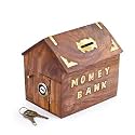 Sunshine Furniture Wooden Money Bank hut Shape with Lock,Money Storage Box