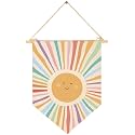 Sunshine Pennant,Sun Playroom Decor Gift,Watercolour Canvas Hanging Flag Banner Pennant Wall Decor Gift for Nursery Baby Room Playroom Homeschool Reading Room Bedroom