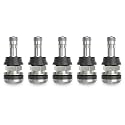 SUNSOUL TR416 5pcs Metal Valve Stems Outer Mount Fits .453" & .625" Rim Holes, Silver, High-Pressure Clamp-in Tire Valves