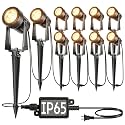 SUNTHIN 10 Pack Outdoor Landscape Lights with Transformer, LED Spotlights