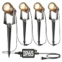 SUNTHIN 4 Pack Outdoor Landscape Lighting with Transformer, LED Spot Lights