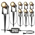 SUNTHIN 8 Pack Outdoor Landscape Lighting with Transformer, LED Spot Lights