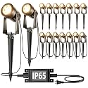 SUNTHIN Outdoor Landscape Lighting, 16 Pack LED Spot Lights Kit, Warm White