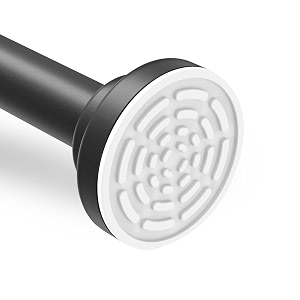 sunvibe 155cm to 290cm extendable shower curtain tension rod non-drilling anti-skid spring pull rod - stainless steel black