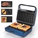 3 in 1 Electric Sandwich Maker with Removable Nonstick Plates - 850W,Blue
