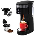 Sunvivi 3 in 1 single serve coffee maker, coffee maker for K-Cup pods, ground coffee and teas, 8-14 oz beer sizes, 30 oz removable water reservoir, 2 cup trays, function