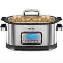 Sunvivi 12-in-1 Programmable Slow Cooker 6.5QT with Timer &amp; Keep Warm