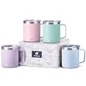 SUNWILL Travel Coffee Mug Set of 4, 14 oz Insulated Stainless Steel