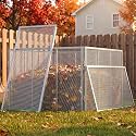 SUNYRISY Large Metal Compost Bin Outdoor with Cover, 166 Gallon Grey