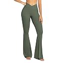Sunzel Flare Leggings for Women, Crossover Yoga Pants with Tummy Control