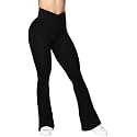 Sunzel Flare Leggings for Women, Crossover Yoga Pants with Tummy Control