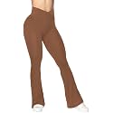 Sunzel Flare Leggings for Women, Crossover Yoga Pants with Tummy Control