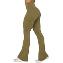 Sunzel Flare Leggings for Women, Crossover Yoga Pants with Tummy Control